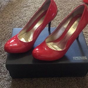Red patent leather shoes